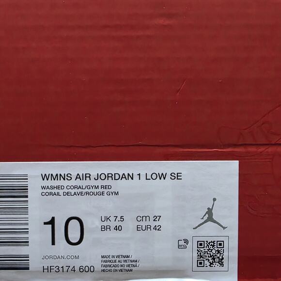 Wmns Air Jordan 1 SE Low Patent Valentine's Day Brand New Sz 10 - Picture 10 of 10